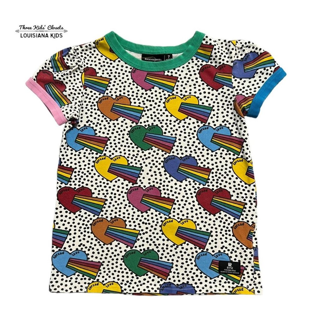 Rock Your Baby Heart Rainbow Tee